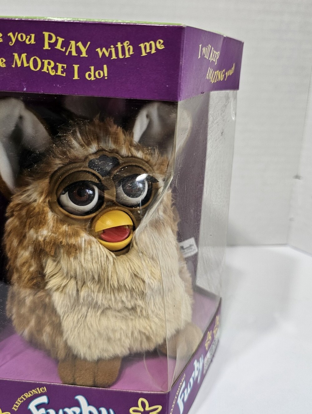 Vtg 1998 Giraffe Print Furby, New In Box